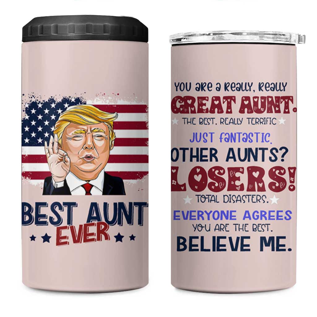 Funny Auntie 4 in 1 Can Cooler Tumbler Best Aunt Ever - Wonder Print Shop