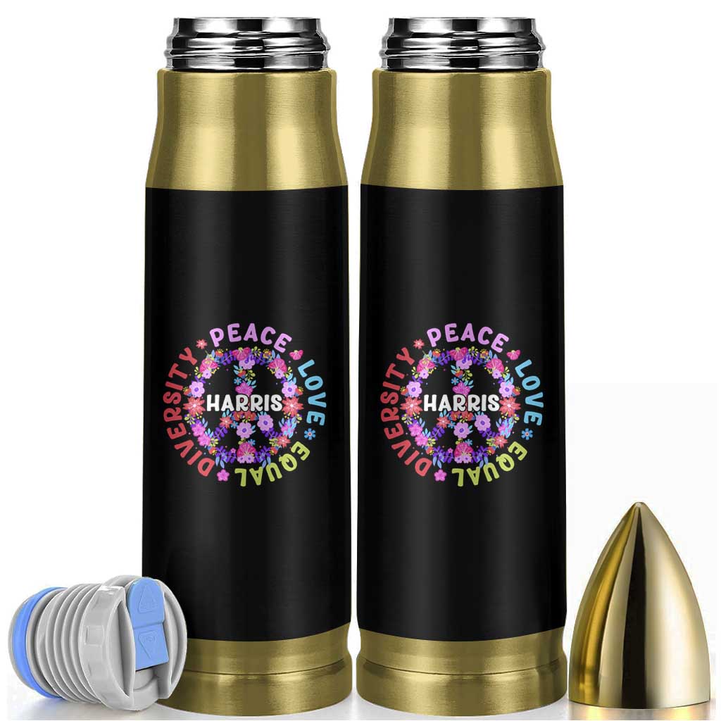 Harris 2024 Election Bullet Tumbler Feminist Flower Peace Love Equality Hope Diversity American Flag