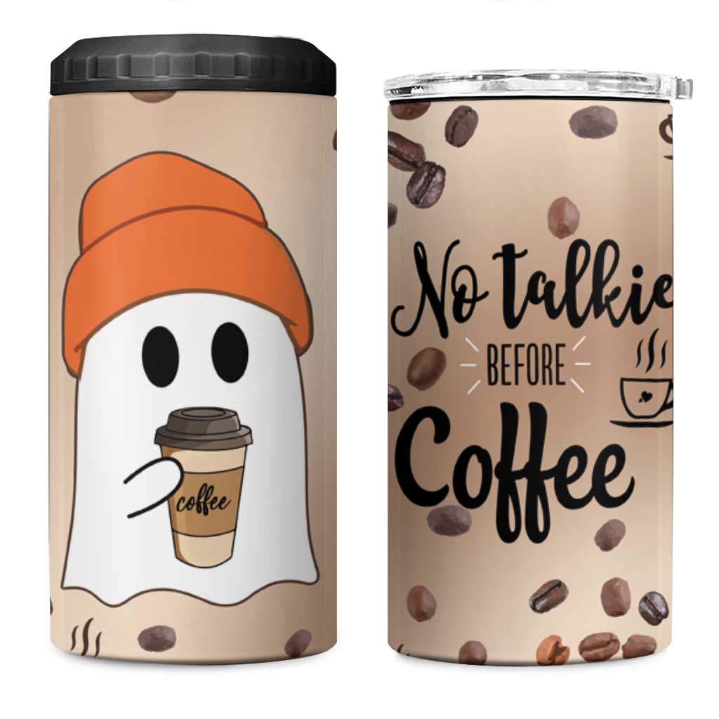 Gnome Drinking Coffee 4 in 1 Can Cooler Tumbler Funny Halloween Coffee Lover - Wonder Print Shop