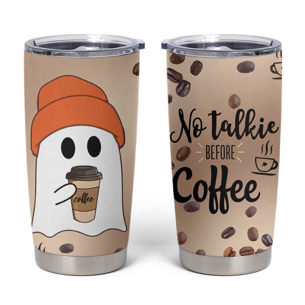 Gnome Drinking Coffee Tumbler Cup Funny Halloween Coffee Lover - Wonder Print Shop