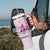 Pink Ghost Halloween Tumbler With Handle Funny Breast Cancer Ribbon