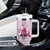 Pink Ghost Halloween Tumbler With Handle Funny Breast Cancer Ribbon