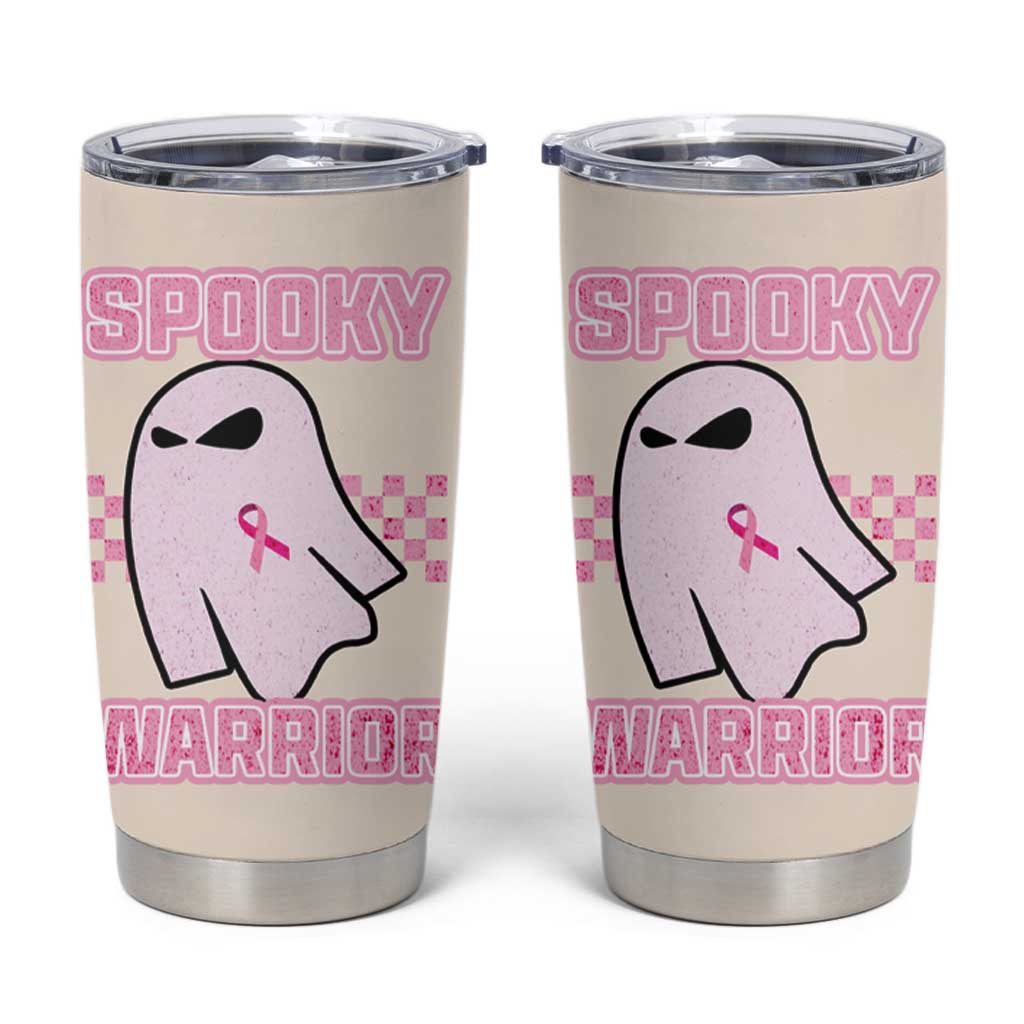 Breast Cancer Awareness Tumbler Cup Pink Ribbon Boojee Halloween Spooky Warriror