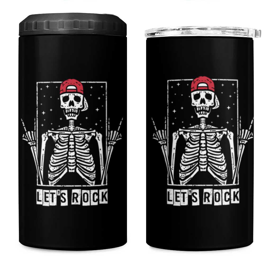 Rock On Skeleton Hand 4 in 1 Can Cooler Tumbler Rock and Roll Horns Up - Wonder Print Shop