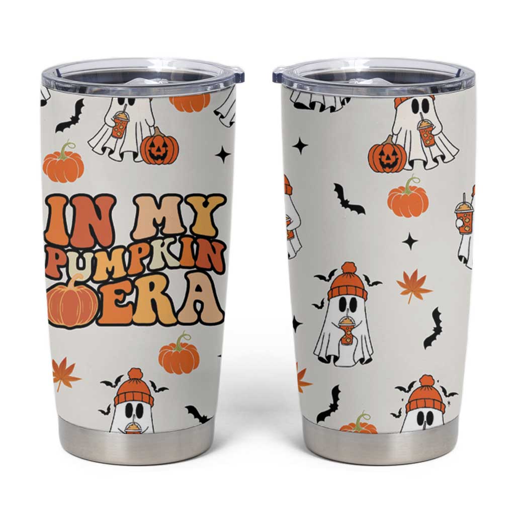 ute Ghost Fall Coffee Tumbler Cup In My Pumpkin Era Retro Funny Fall Vibes Thanksgiving Halloween - Wonder Print Shop