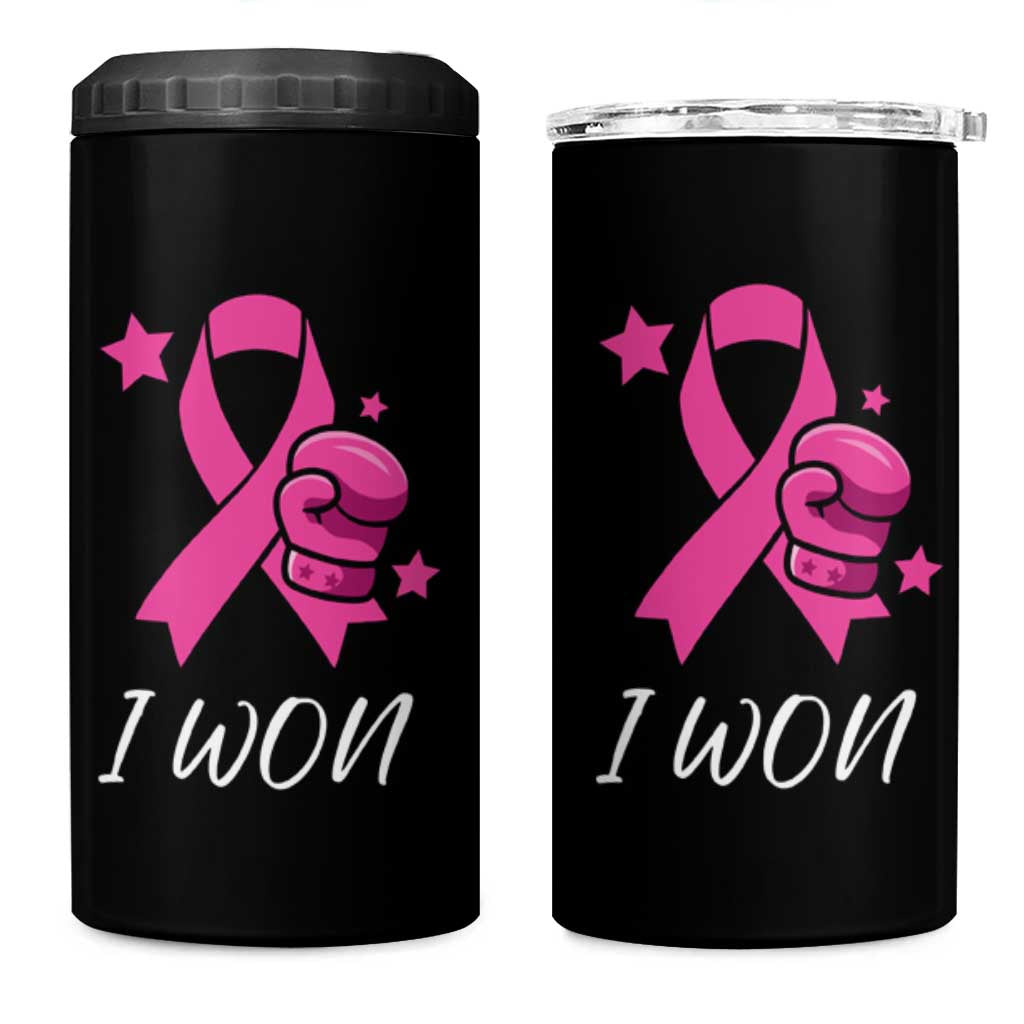 Breast Cancer Awareness 4 in 1 Can Cooler Tumbler Pink Ribbon Support The Fighters - Wonder Print Shop