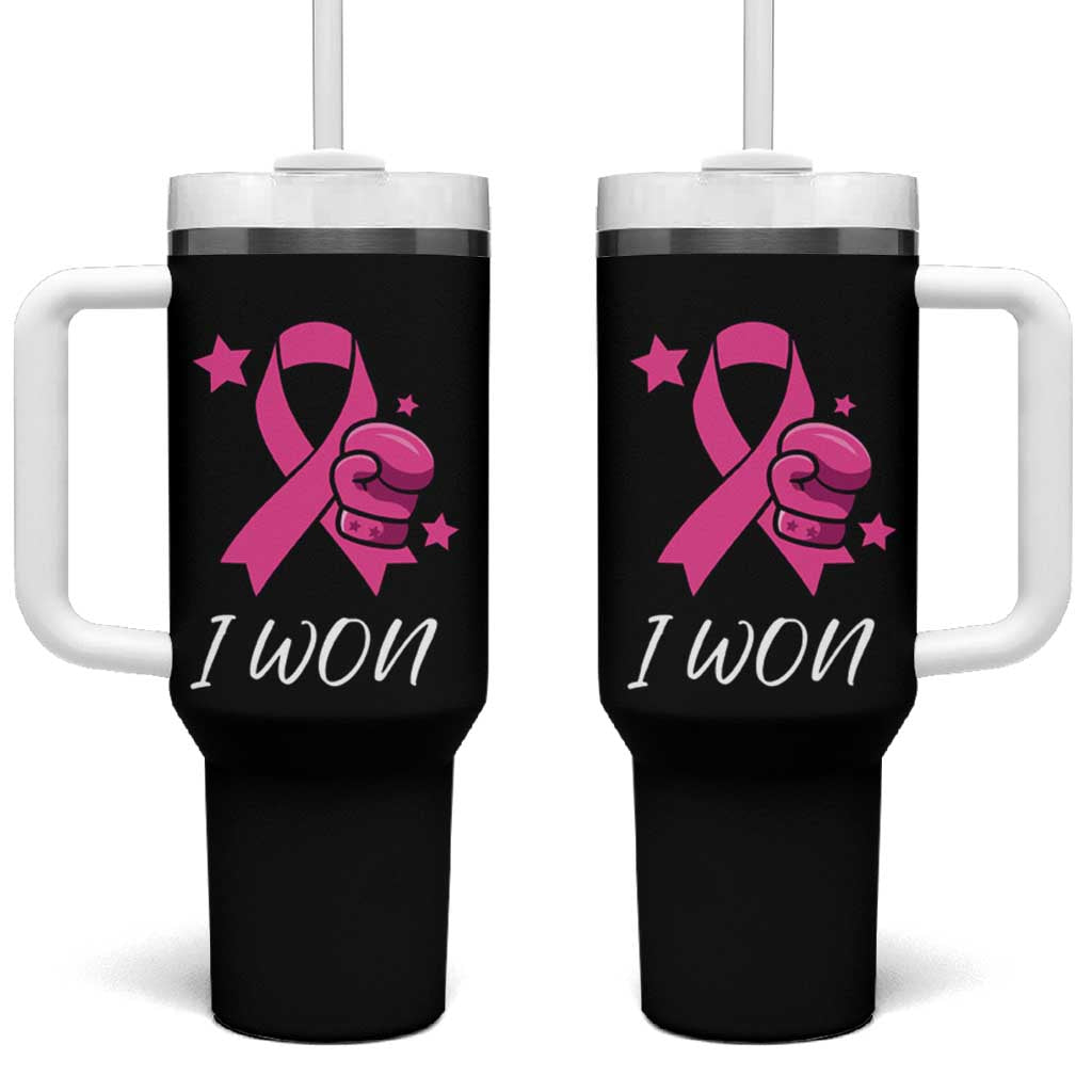 Breast Cancer Awareness Tumbler With Handle Pink Ribbon Support The Fighters