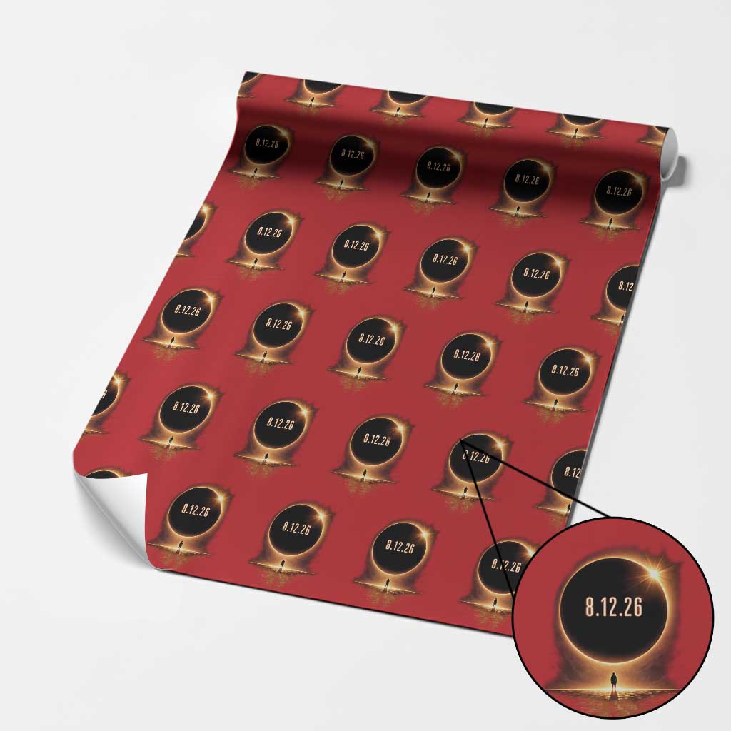 Total Solar Eclipse 2026 Wrapping Paper Roll August 12th Totality Gift