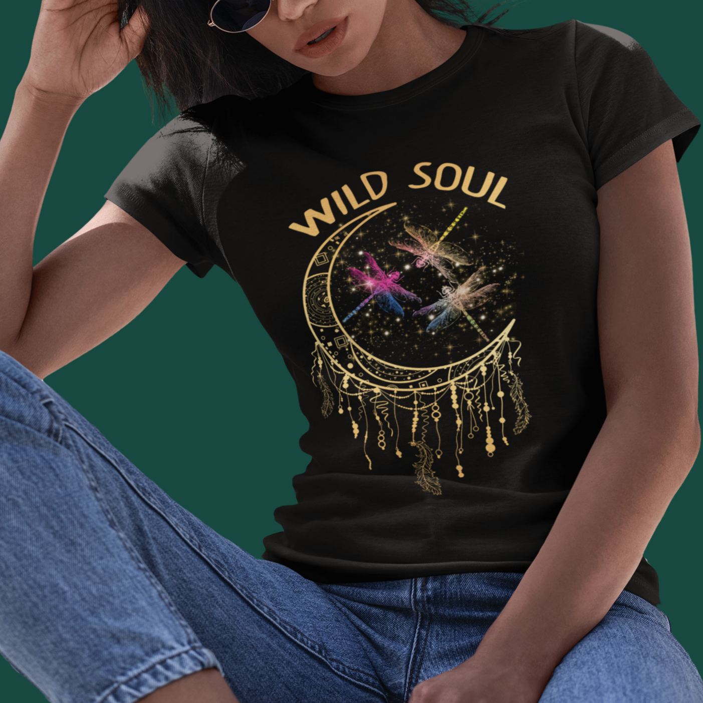 Retro Wild Soul Wanderlust Dragonfly Mandala Meditation Insect Spiritual Shirt for Women, Dragonfly T-shirt, Dragonfly Gift, Insect Lover Shirt - Wonder Print Shop