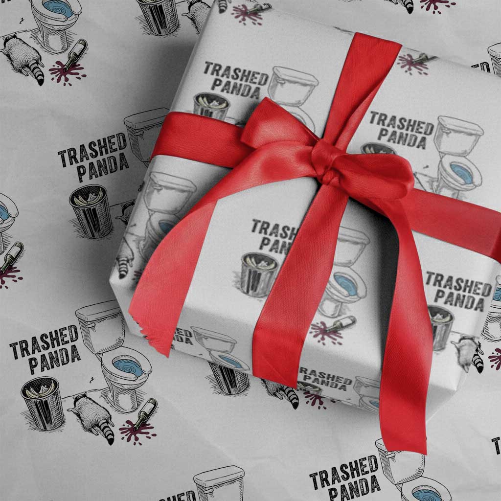 Trashed Panda Wrapping Paper Roll Funny Drunk Racoon Meme - Wonder Print Shop