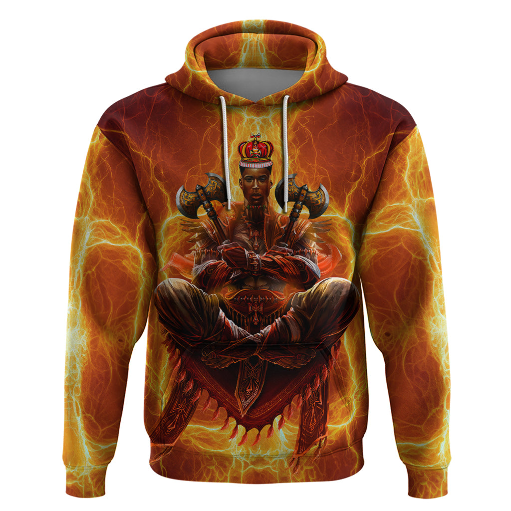 African Hoodie Orisha Shango God Zip Hoodie