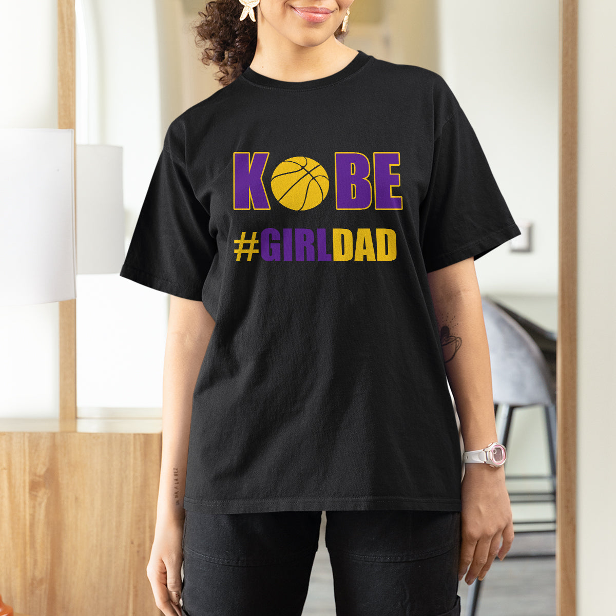 #Girldad Girl Dad Father Of Daughters Number 8 And 24 T Shirt For Women TS00 - Wonder Print Shop