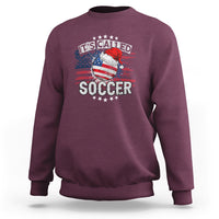 Maroon Christmas soccer sweatshirt with front graphic text "It's Called Soccer"