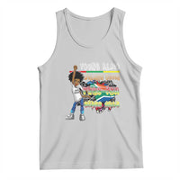 Light gray tank top with colorful front graphic