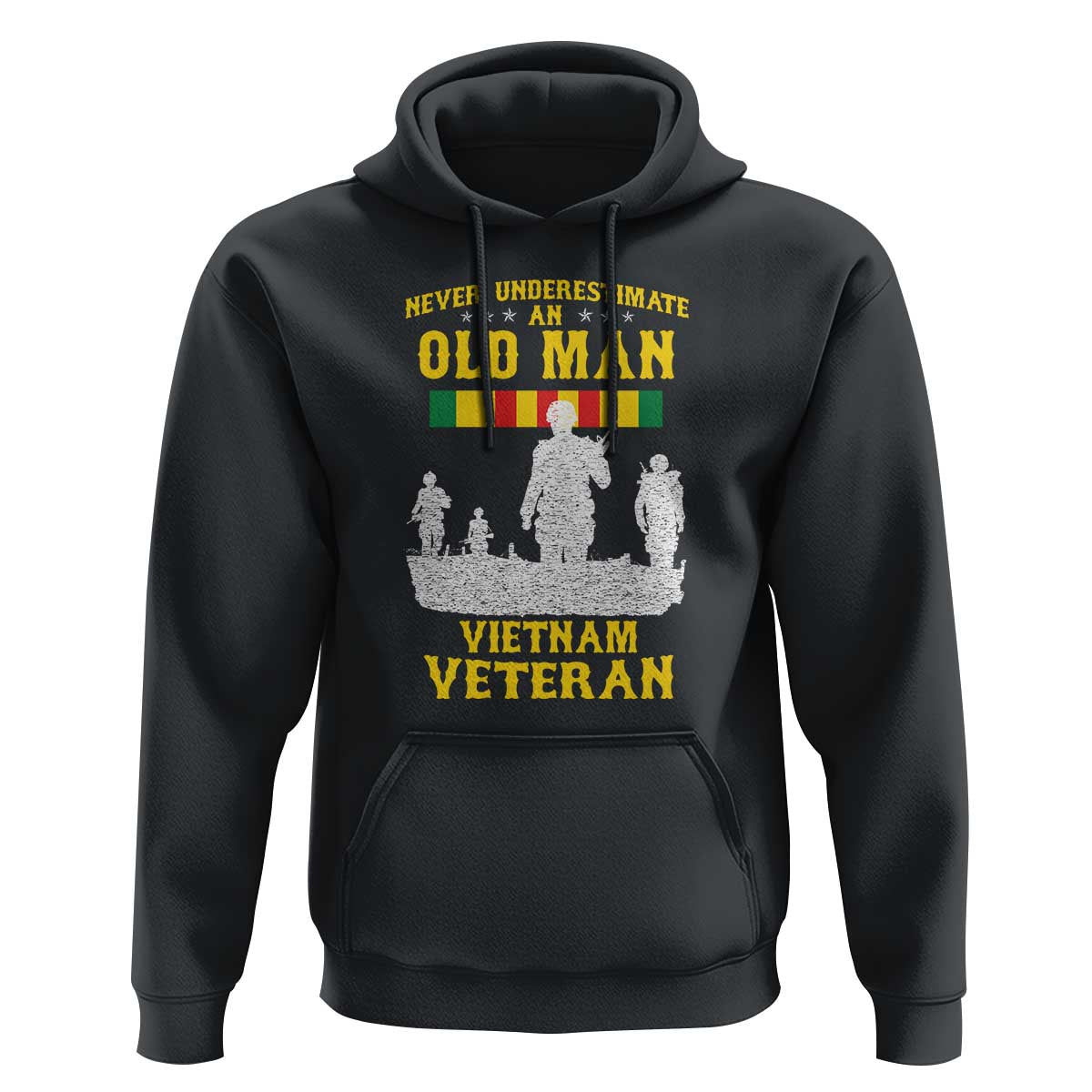 Never Underestimate an Old Man Vietnam Veteran Hoodie Patriotic Military Gift