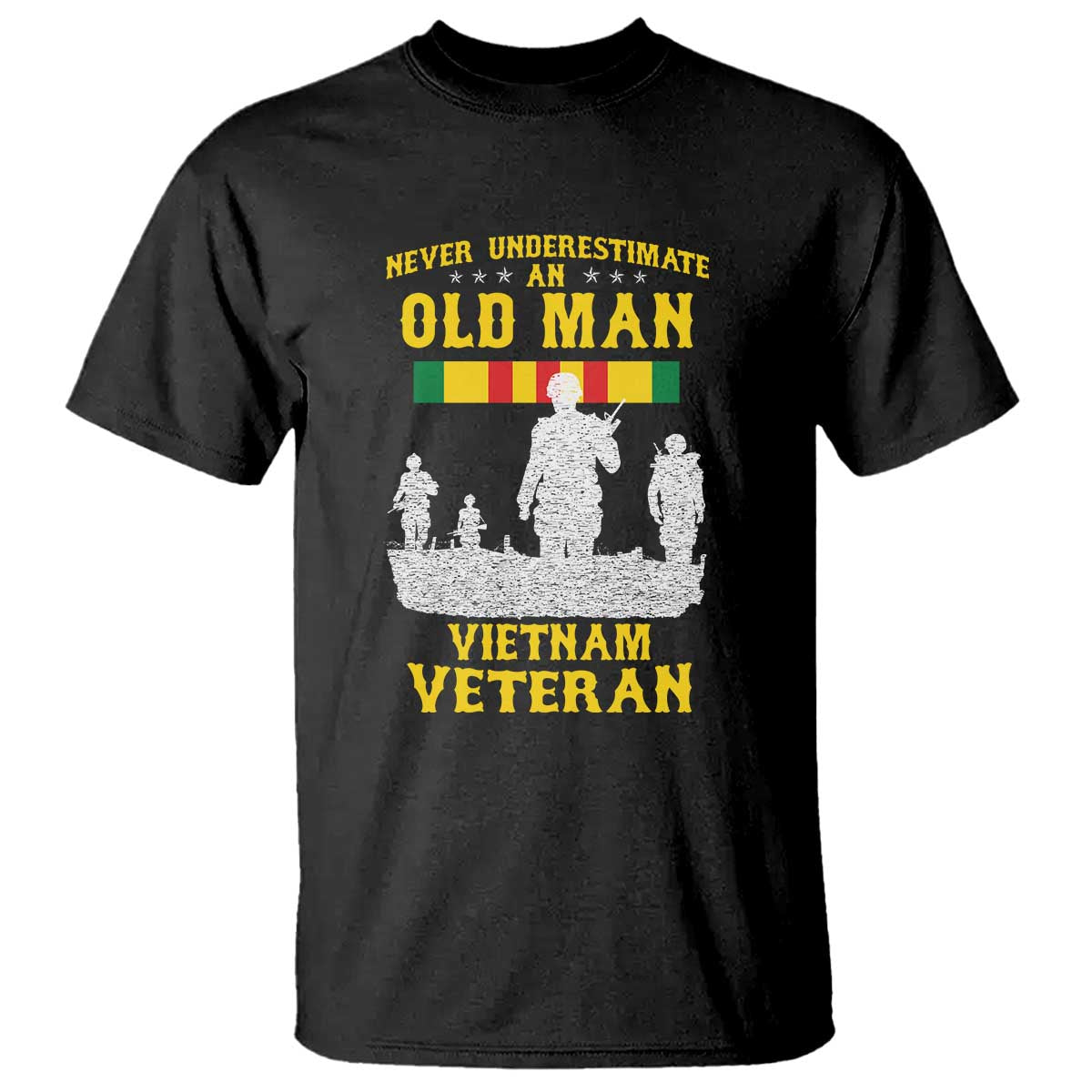 Never Underestimate an Old Man Vietnam Veteran T Shirt Patriotic Military Gift - Wonder Print Shop