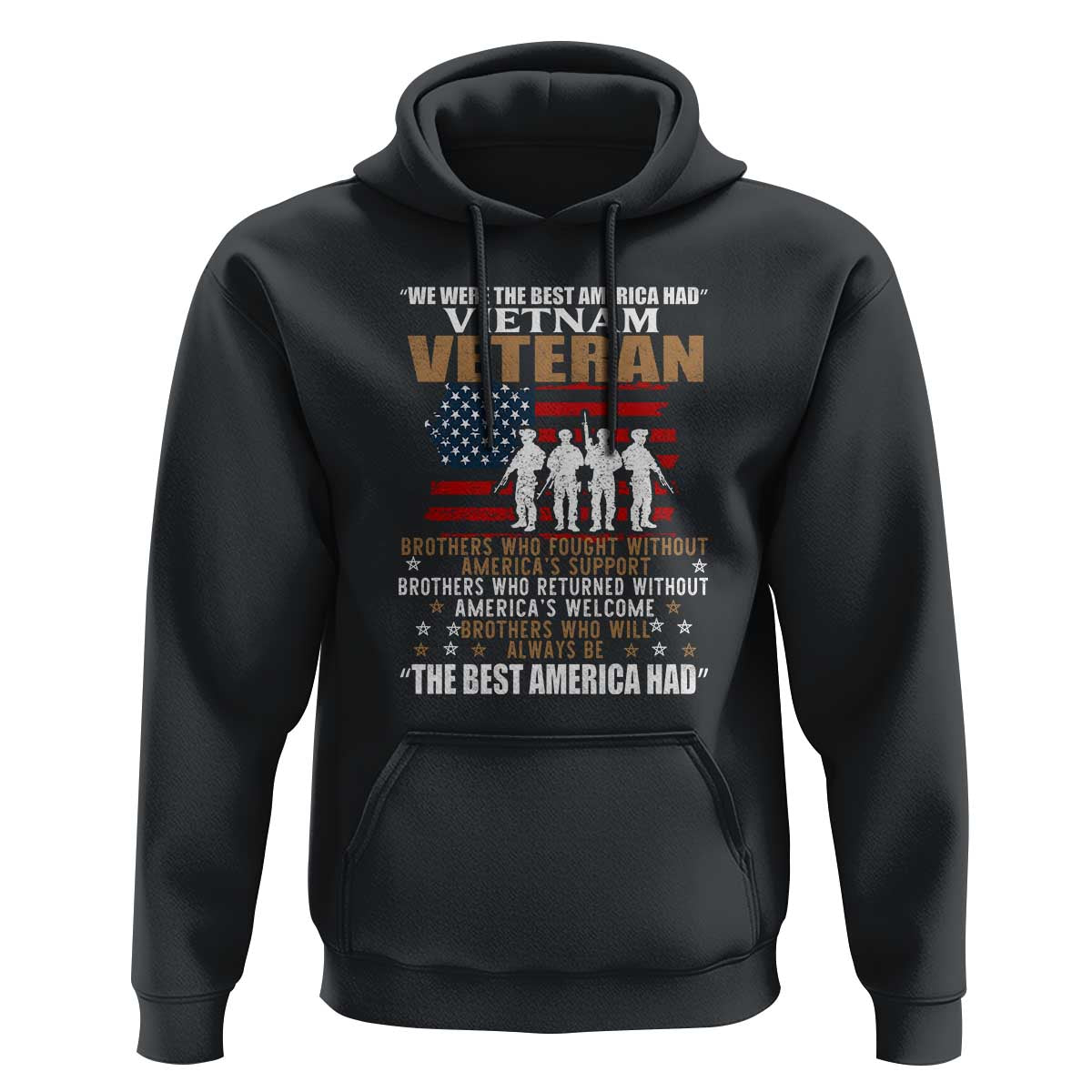 Vietnam Veteran Hoodie Brothers Who Fought, US Flag Patriotic Design