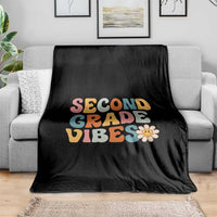 Groovy Retro Second Grade Vibes Throw Blanket Back to School 2nd Grade Team