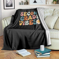 Groovy Retro Second Grade Vibes Throw Blanket Back to School 2nd Grade Team