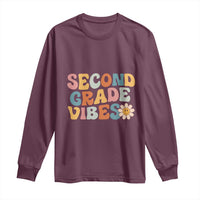 Groovy Retro Second Grade Vibes Long Sleeve Shirt Back to School 2nd Grade Team