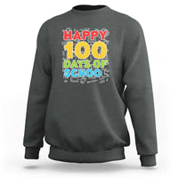 Charcoal gray sweatshirt with "Happy 100 Days of School" graphic on front