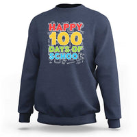 Navy sweatshirt with "Happy 100 Days of School" graphic on front