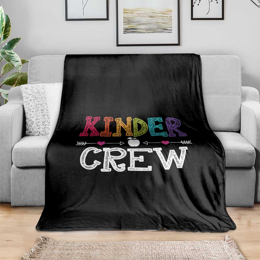 Kinder Crew Funny Kindergarten Throw Blanket Teacher and Student Back to School