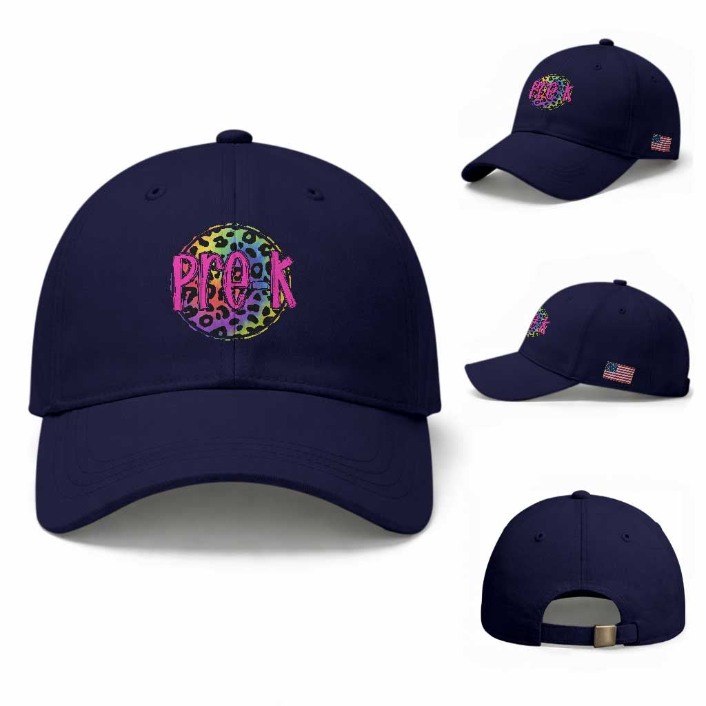 Pre-Kindergarten Neon Leopard Effect Printing Baseball Cap Wild About PreK Teacher Student Gift