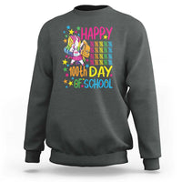 Charcoal unicorn 100th day of school sweatshirt with colorful “Happy 100th Day of School” print