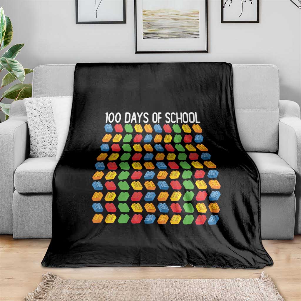 Master Builder 100 Days of School Throw Blanket Funny Toy Building Blocks Gift
