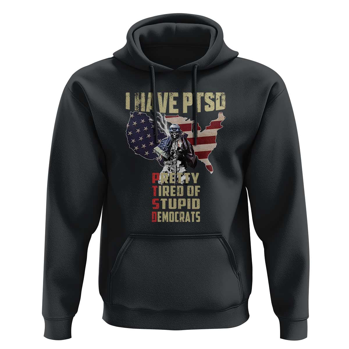 I Have PTSD Hoodie Patriotic Gift for U.S. Dad or Grandpa - Perfect for Veterans & Patriots