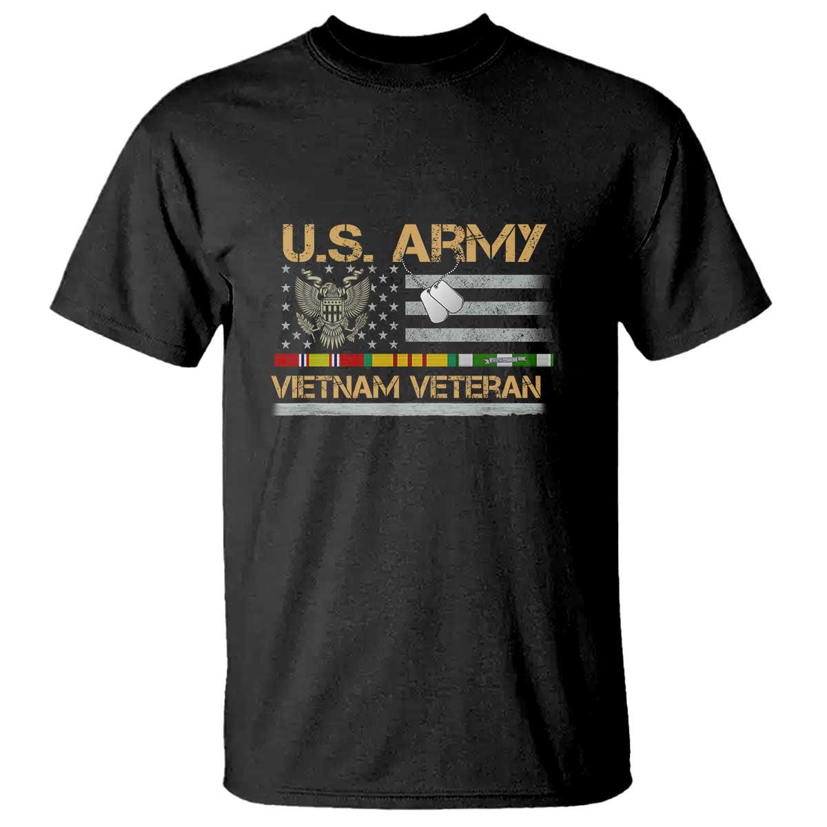 US Army Vietnam Veteran - Patriotic USA Flag Military T Shirt Vietnam War Veteran Tribute - Wonder Print Shop