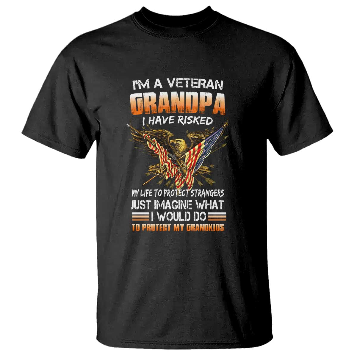 Veteran Grandpa T Shirt Proud Military Grandpa - Father's Day Gift for Veterans - Wonder Print Shop