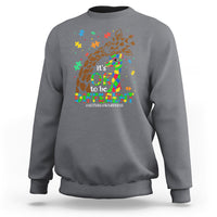 Charcoal gray sweatshirt with colorful giraffe autism awareness front print