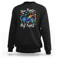Autism support sweatshirt, black with rainbow infinity and feather butterfly graphic
