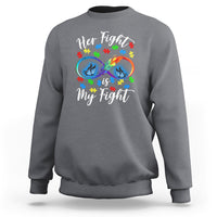 Autism support sweatshirt, charcoal with rainbow infinity and feather butterfly design
