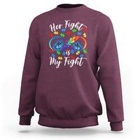 Autism support sweatshirt, maroon with rainbow infinity and feather butterfly design