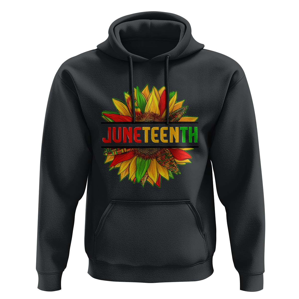 Juneteenth Hoodie Sunflower with Fist Black History - Wonder Print Shop