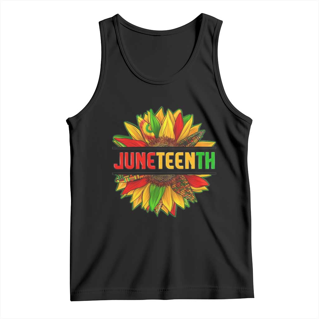 Juneteenth Tank Top Sunflower with Fist Black History