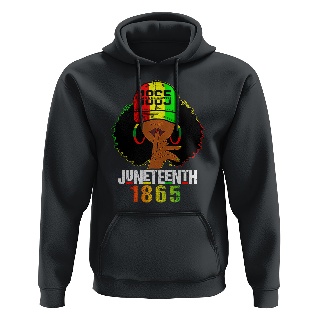 Queen Afro Hoodie Juneteenth 1865 - Wonder Print Shop