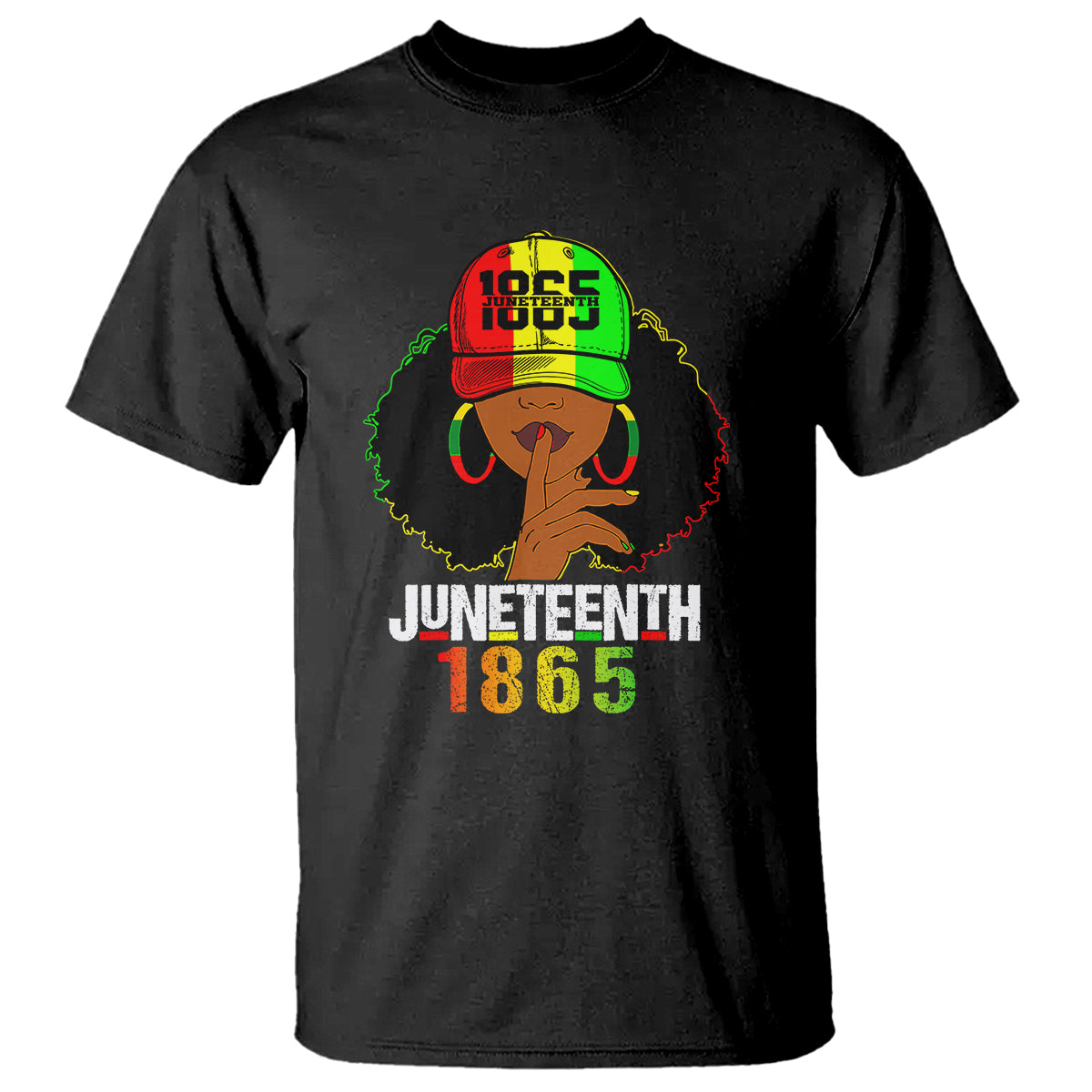 Queen Afro T Shirt Juneteenth 1865 - Wonder Print Shop