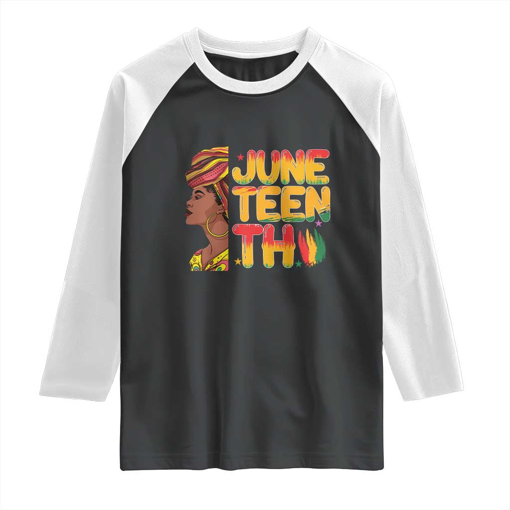 Juneteenth Black Woman Raglan Shirt Black History African American Ladies