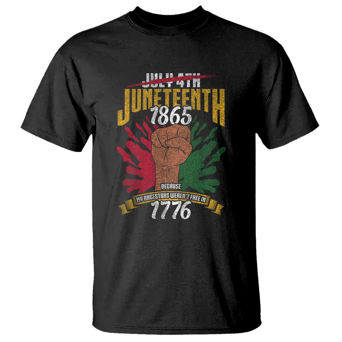 Juneteenth Since 1865 T Shirt My Ancestors Weren't Free In 1776 - Wonder Print Shop