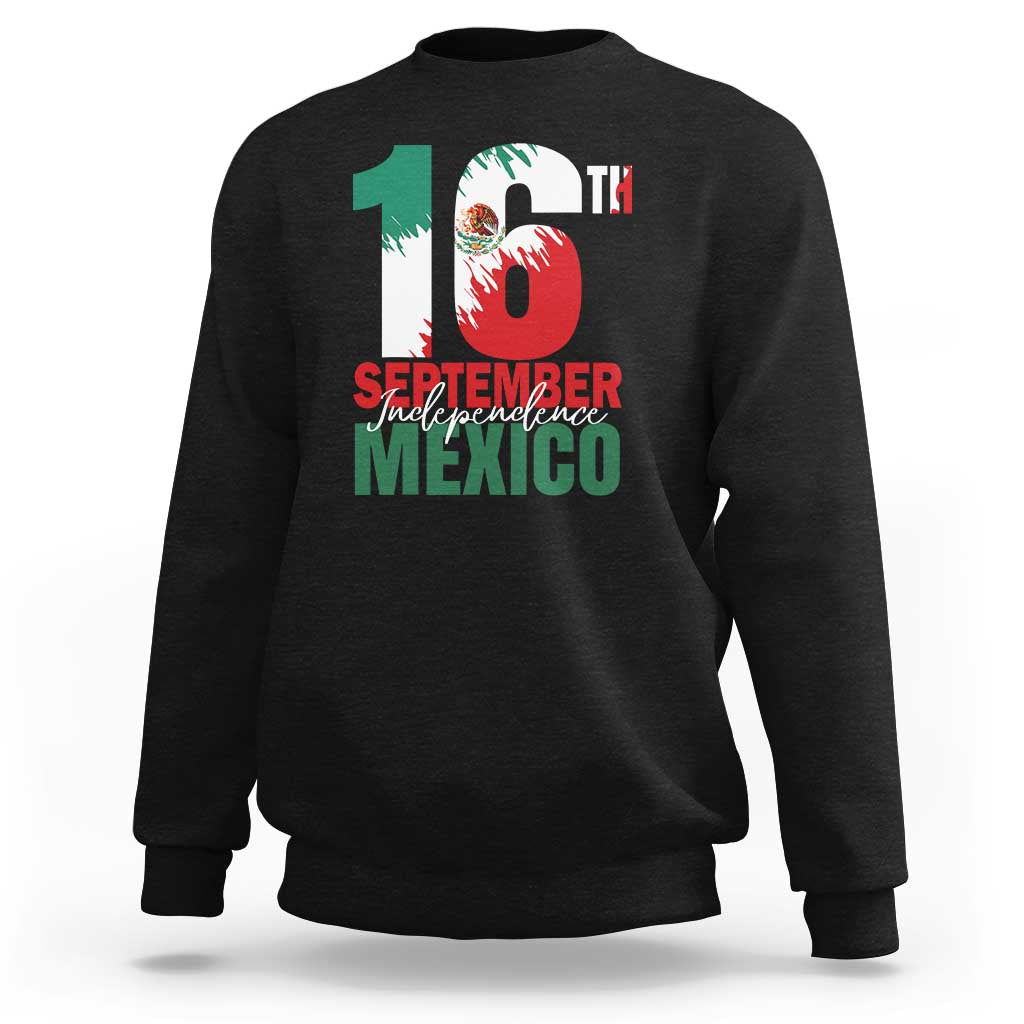 16th September Mexican Independence Day Sweatshirt Mexico Flag Celebration - Wonder Print Shop