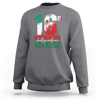 Crewneck sweatshirt in gray with large '16' graphic and Independence Mexico text