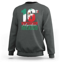 Crewneck sweatshirt in charcoal gray with large '16' graphic and Independence Mexico text