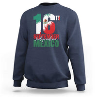 Crewneck sweatshirt in navy with large '16' graphic and Independence Mexico text