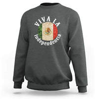 Dark gray crewneck sweatshirt with Mexico independence graphic on chest