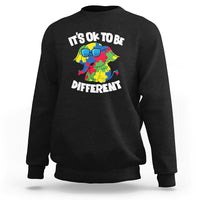 Black autism awareness sweatshirt with “It’s OK to be Different” elephant graphic.