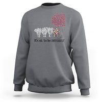 Charcoal sweatshirt with elephant 'It's ok to be different' graphic